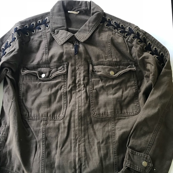 Free People Faye Military Jacket- Moss Color - Picture 7 of 8